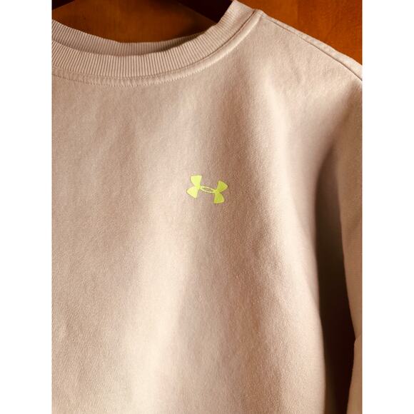 Under Armour Women's Mint Green Loose Fit Graphic Cropped Sweatshirt Size XL - Picture 2 of 7